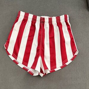 Cream and Crimson IU Candy Striped Women's Shorts